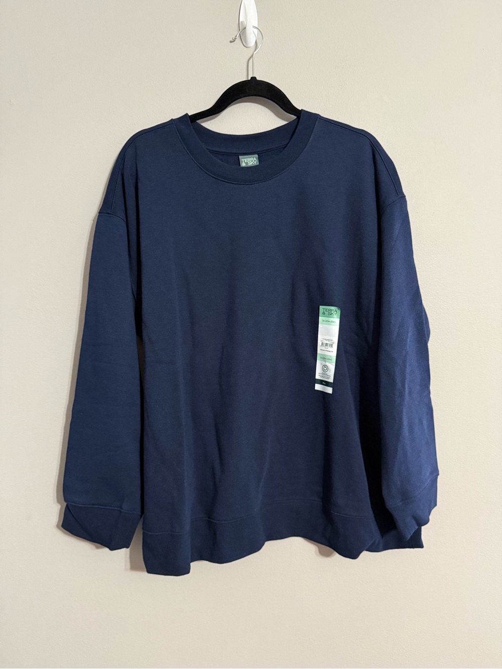 Terra & Sky Women’s Dark Navy Fleece Sweatshirt 2x